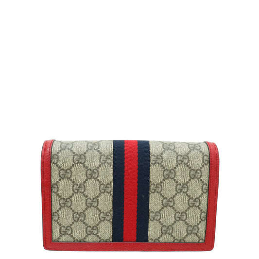 Gucci Multicolor Web Queen Margaret Chain Wallet