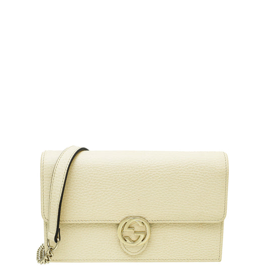 Gucci Ivory Interlocking G Chain Wallet