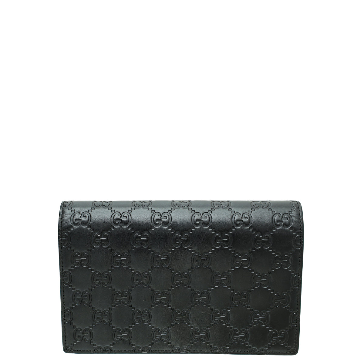 Gucci Black Guccissima Bow Chain Wallet