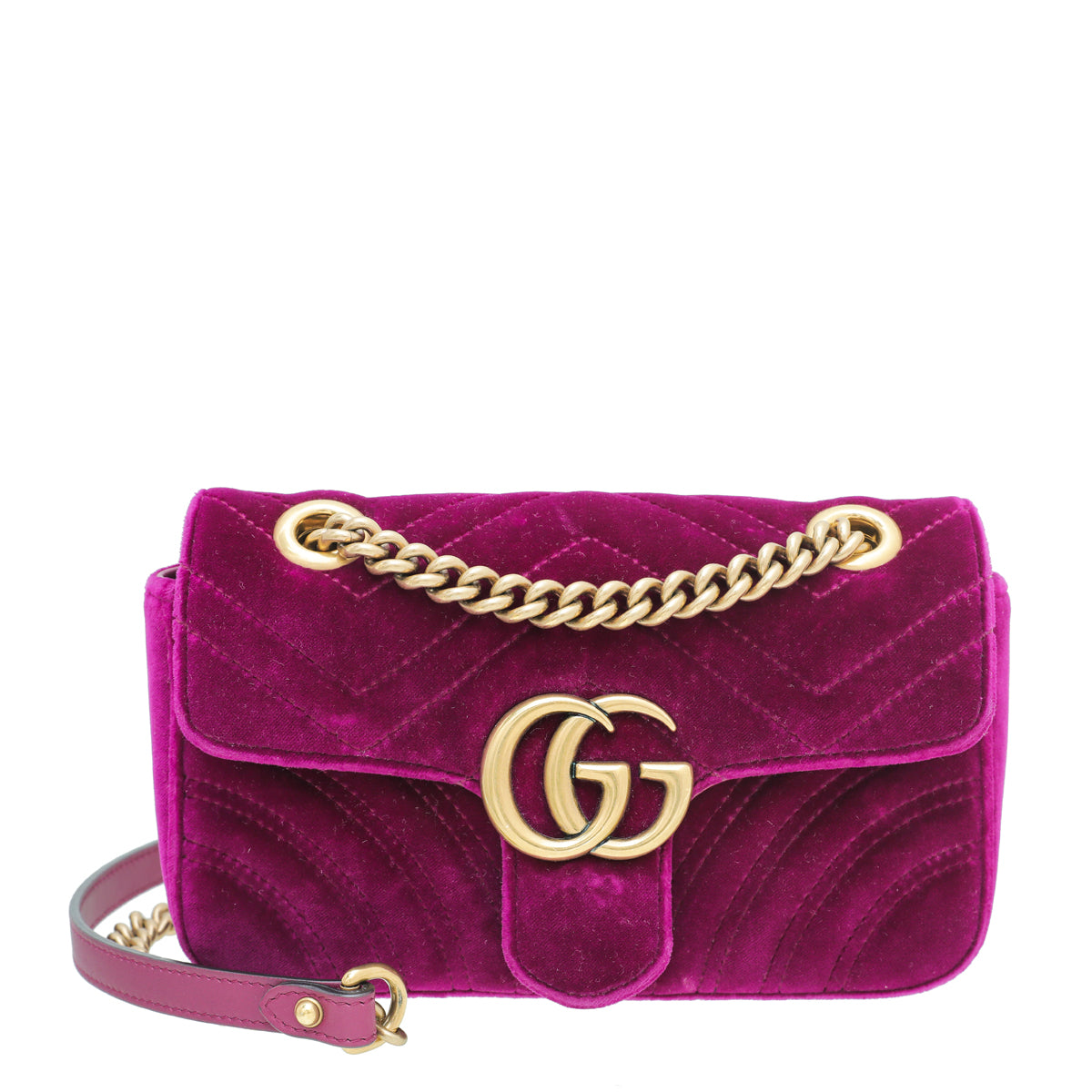 Gucci Violet Velvet GG Marmont Mini Bag