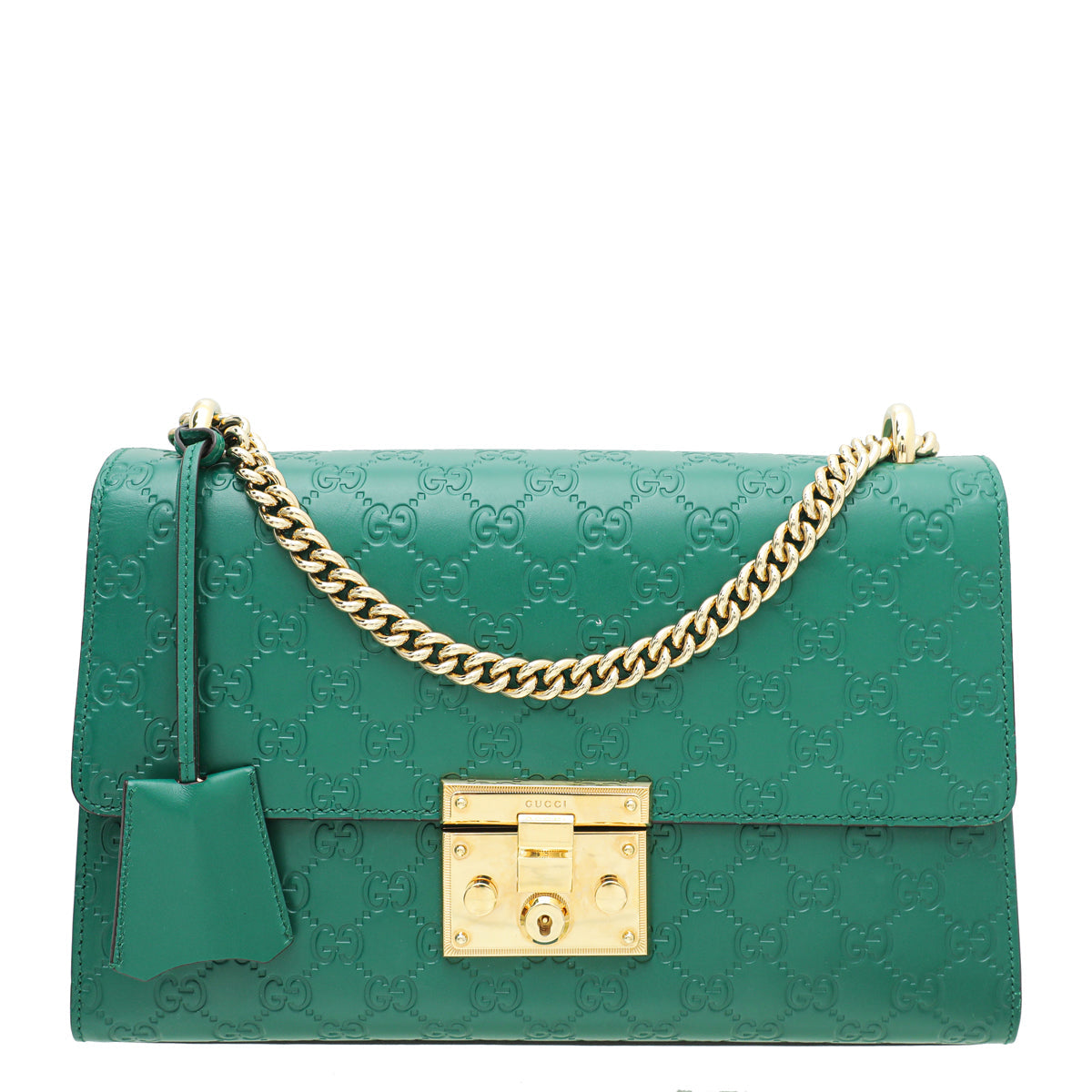 Gucci Green GG Guccissima Padlock Medium Bag