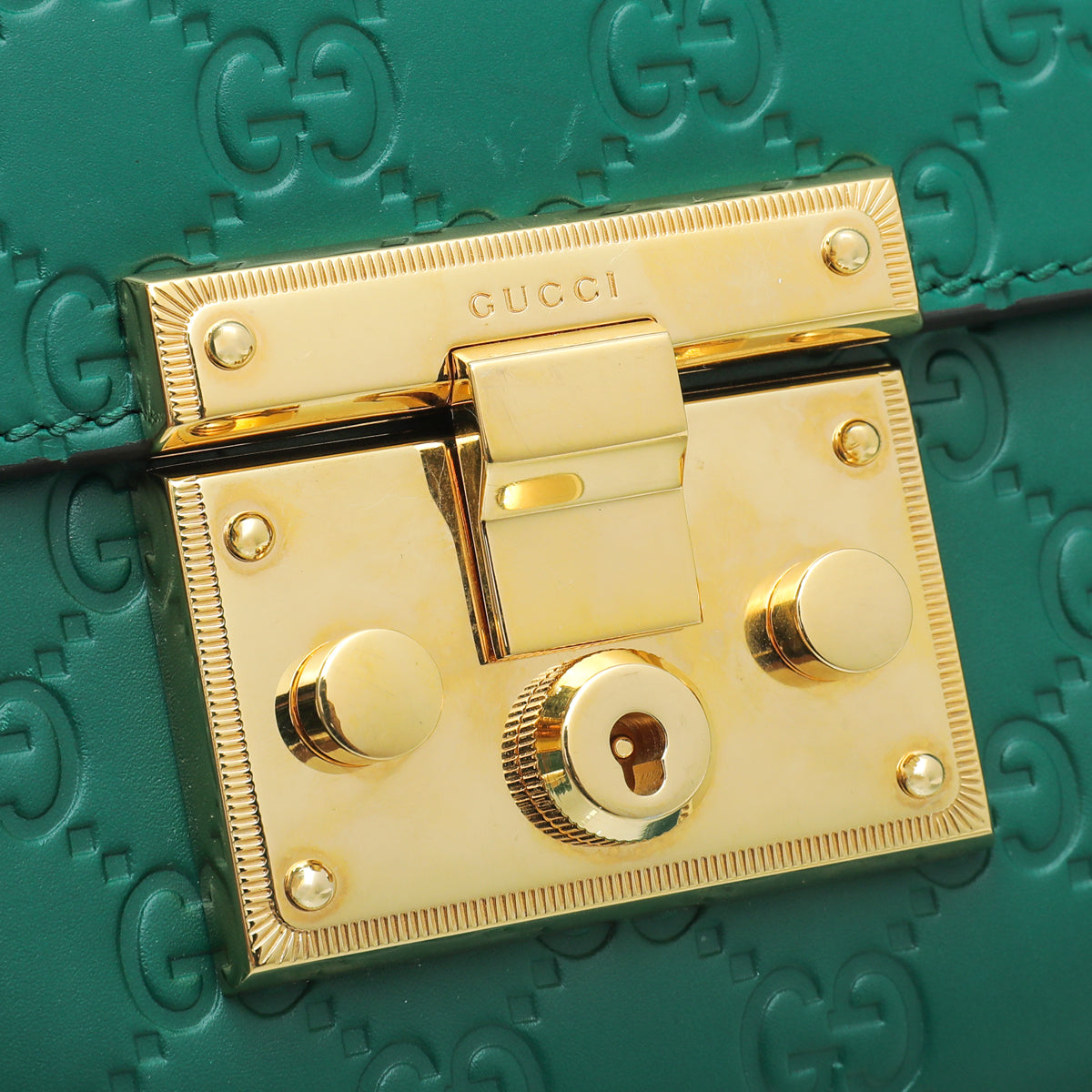 Gucci Green GG Guccissima Padlock Medium Bag