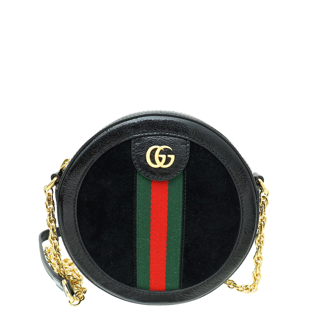 Gucci Black Ophidia Round Mini Shoulder Bag