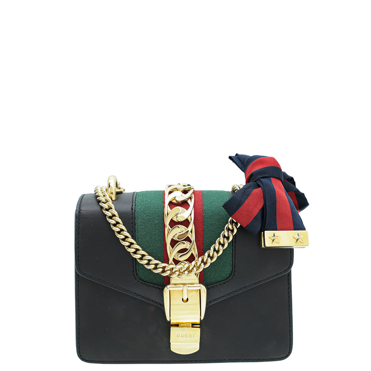 Gucci Black Sylvie Mini Chain Shoulder Bag