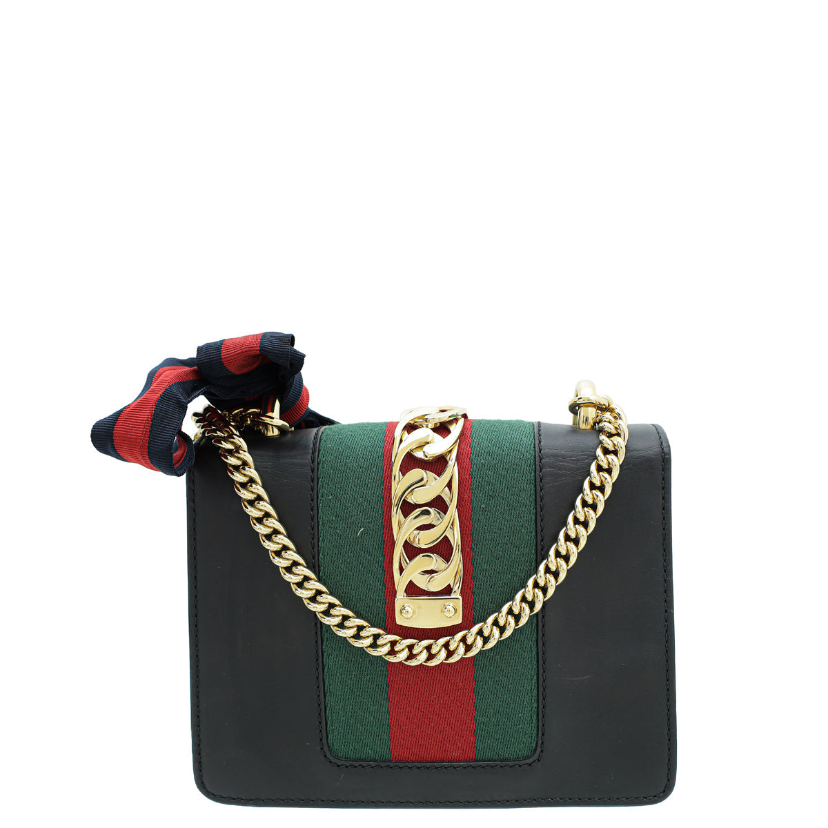 Gucci Black Sylvie Mini Chain Shoulder Bag