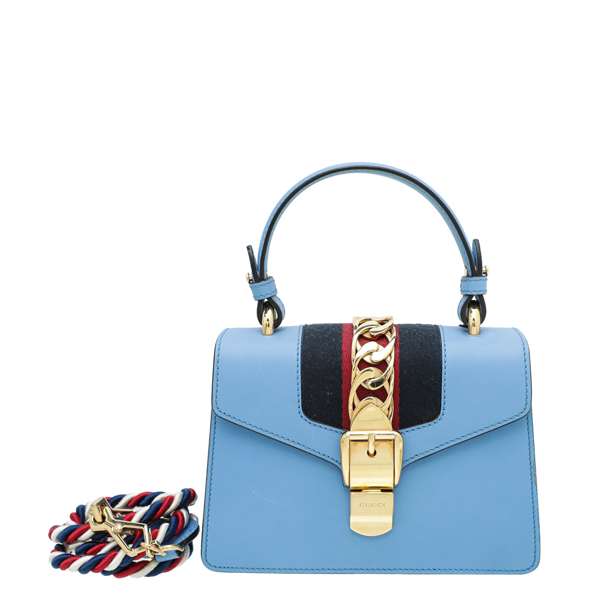 Gucci Blue Sylvie Top Handle Mini Bag