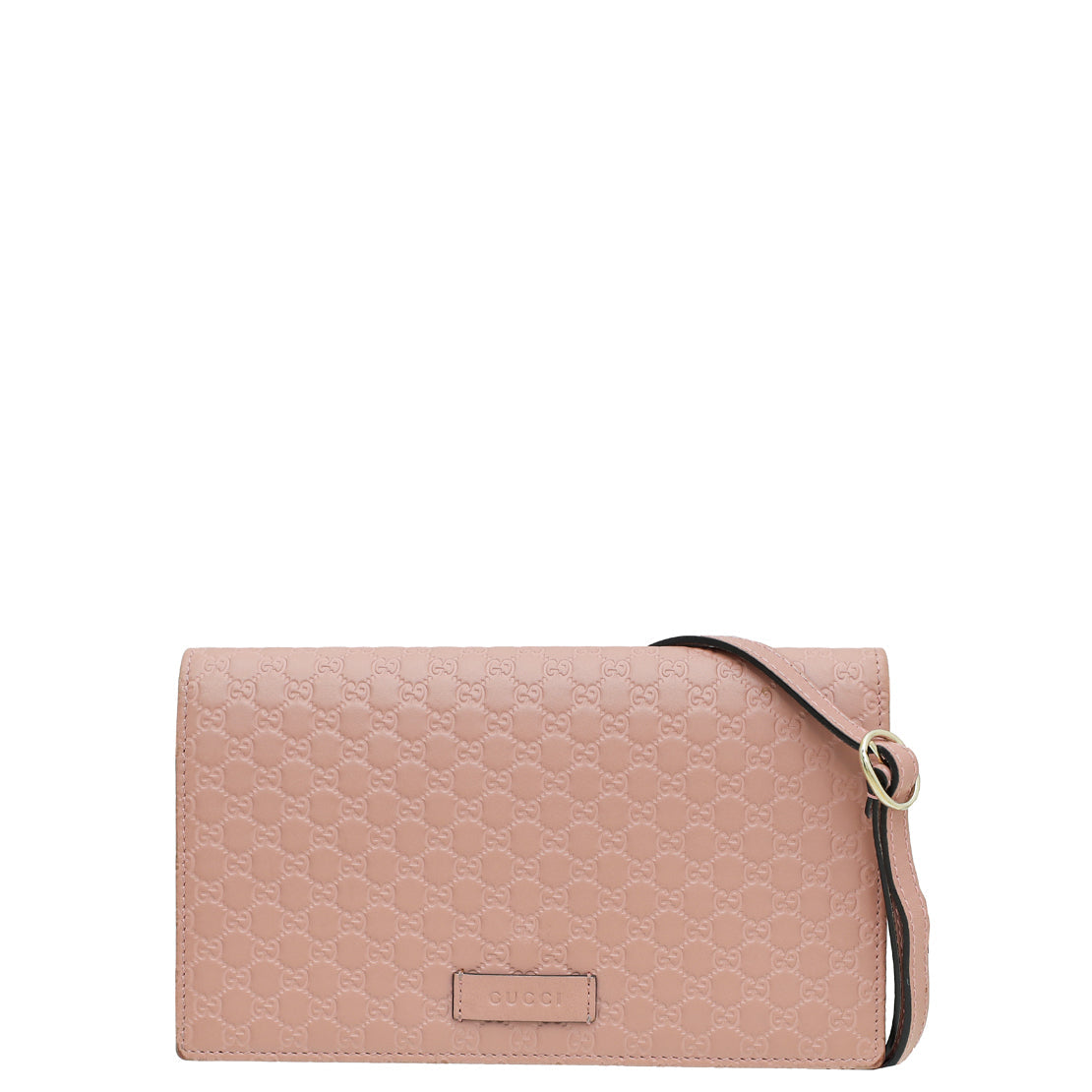 Gucci Dust Pink GG Microguccissima Strap Wallet