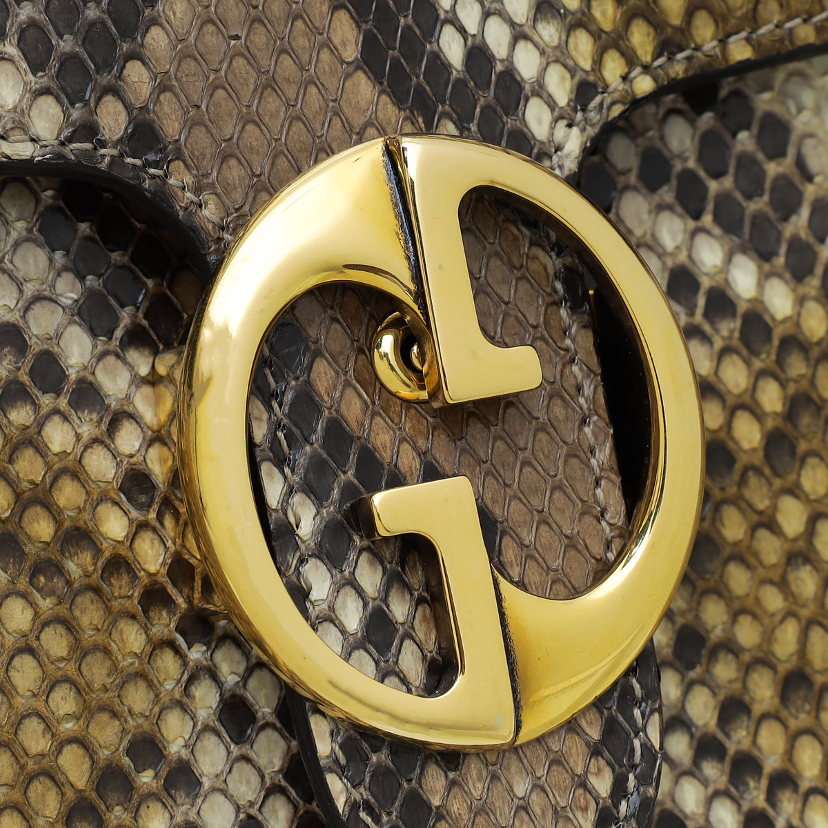 Gucci Tricolor Python 1973 Flap Medium Shoulder Bag