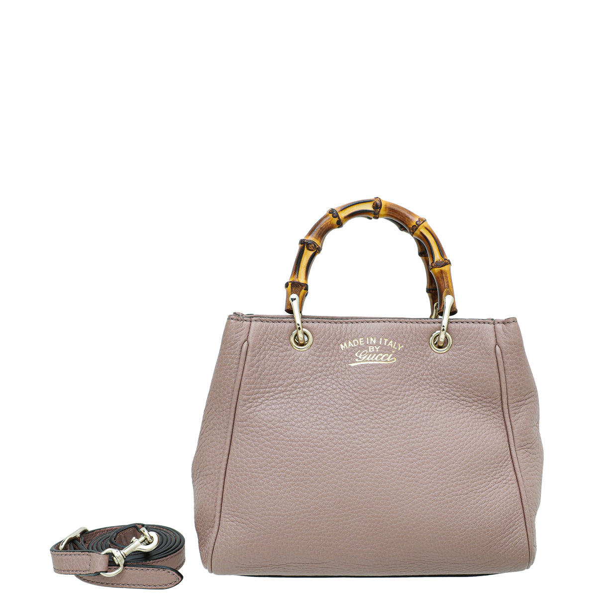 Gucci Dusty Pink Bamboo Mini Shopper Bag