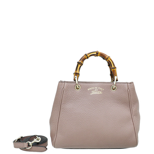 Gucci Dusty Pink Bamboo Mini Shopper Bag