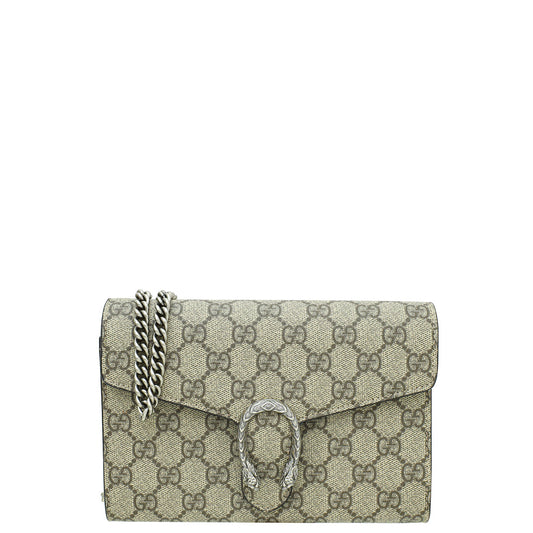 Gucci Bicolor GG Supreme Dionysus Chain Wallet