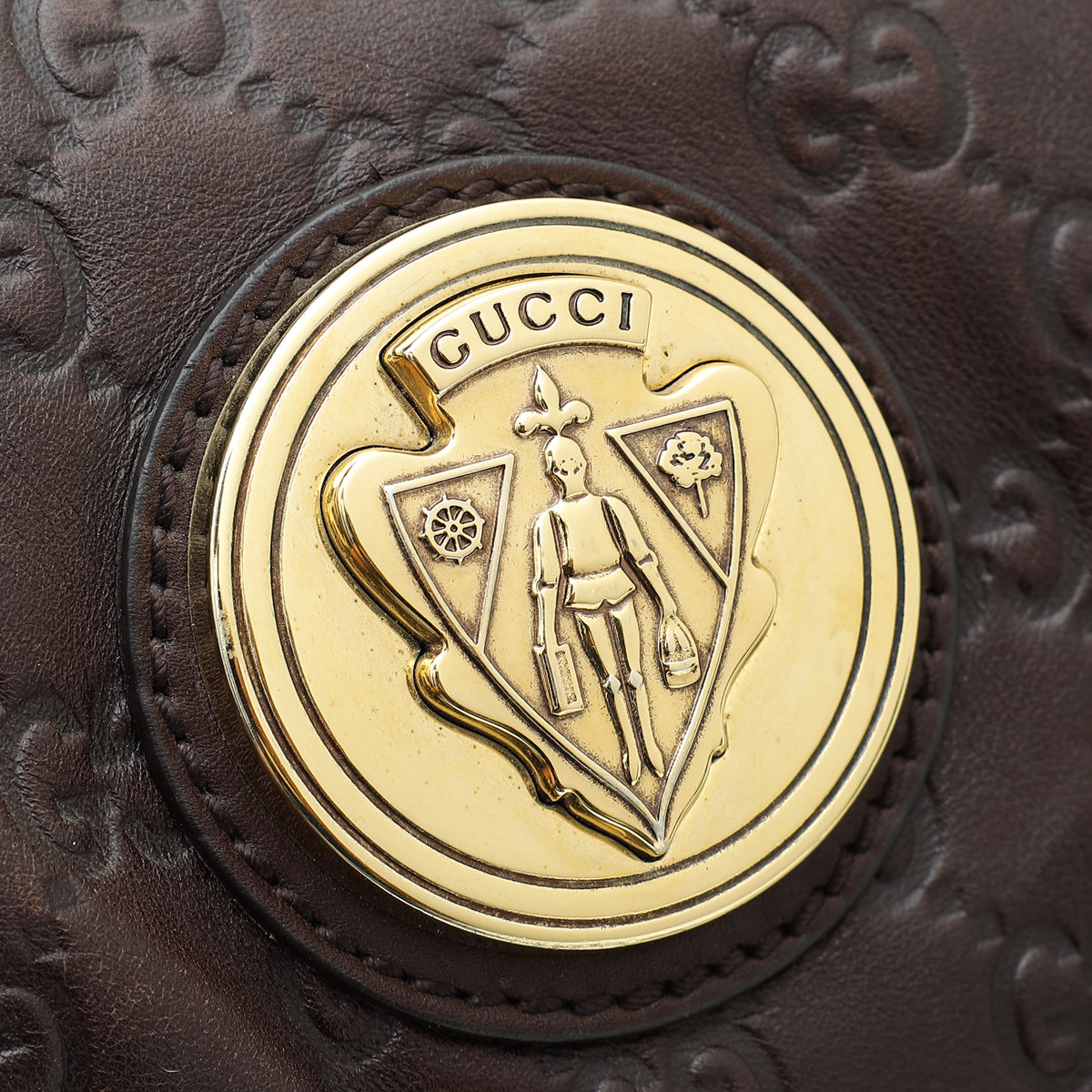 Gucci Dark Brown Guccissima Hysteria Large Clutch