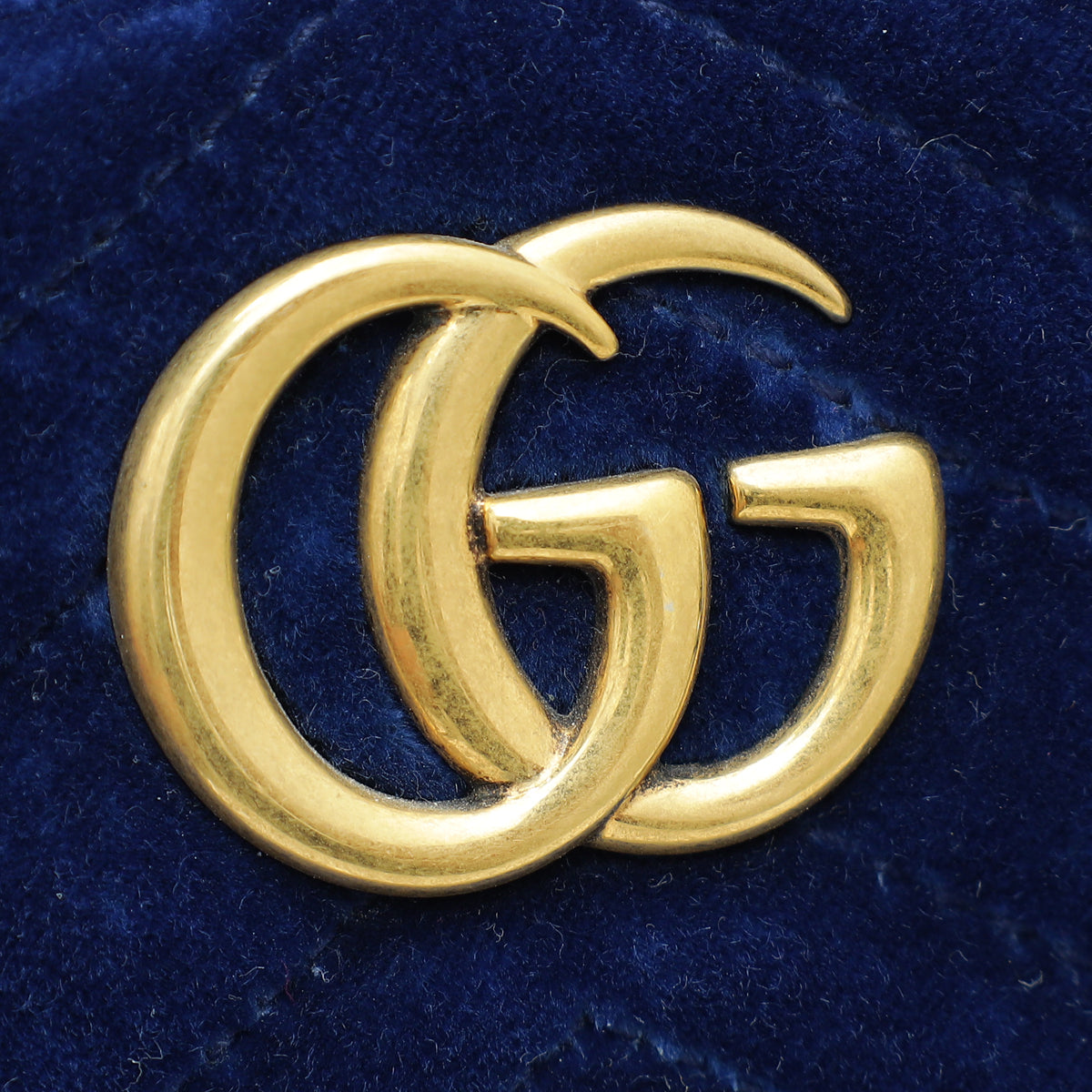 Gucci Navy Blue Velvet GG Marmont Mini Belt Bag