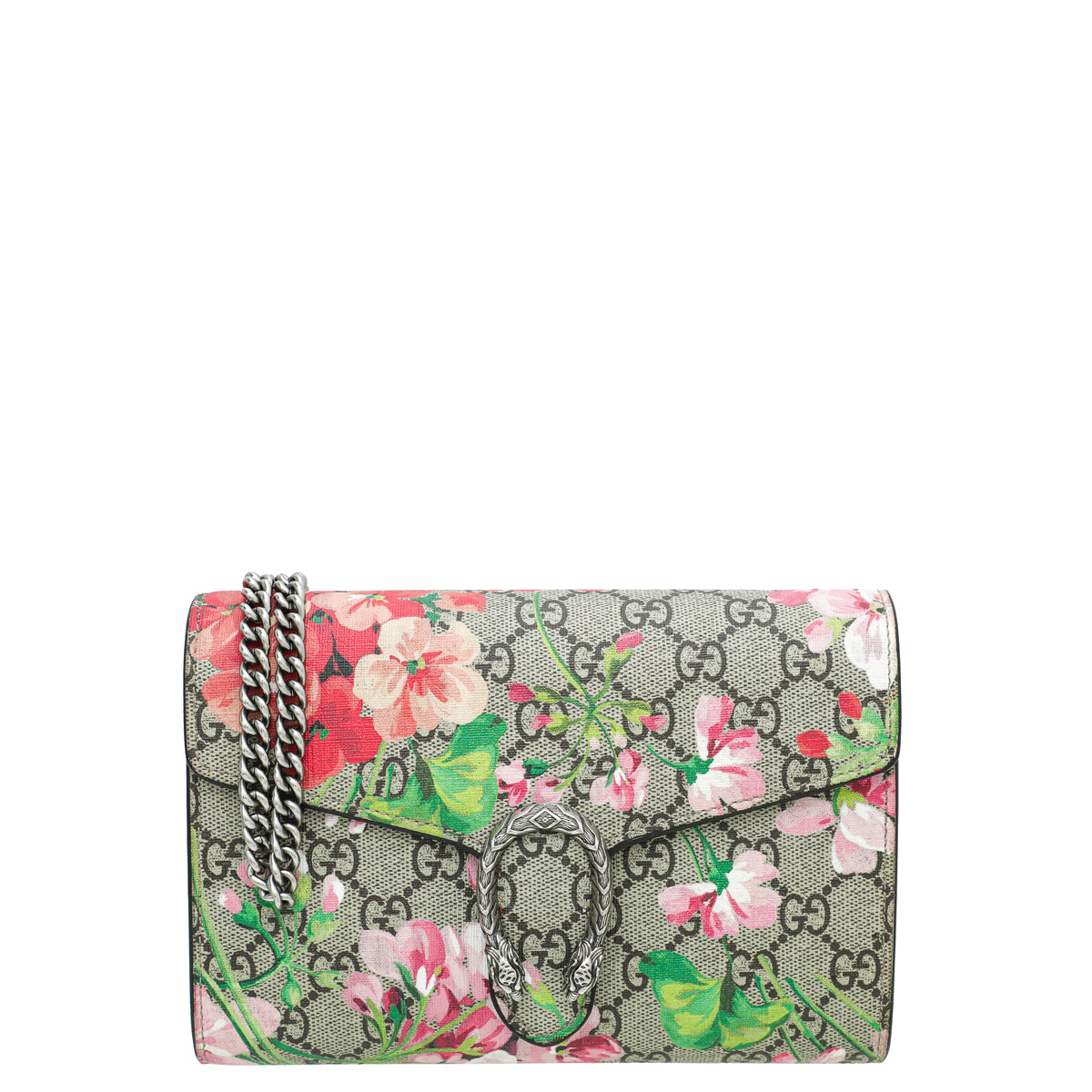 Gucci Ebony GG Supreme Blooms Mini Dionysus Chain Bag