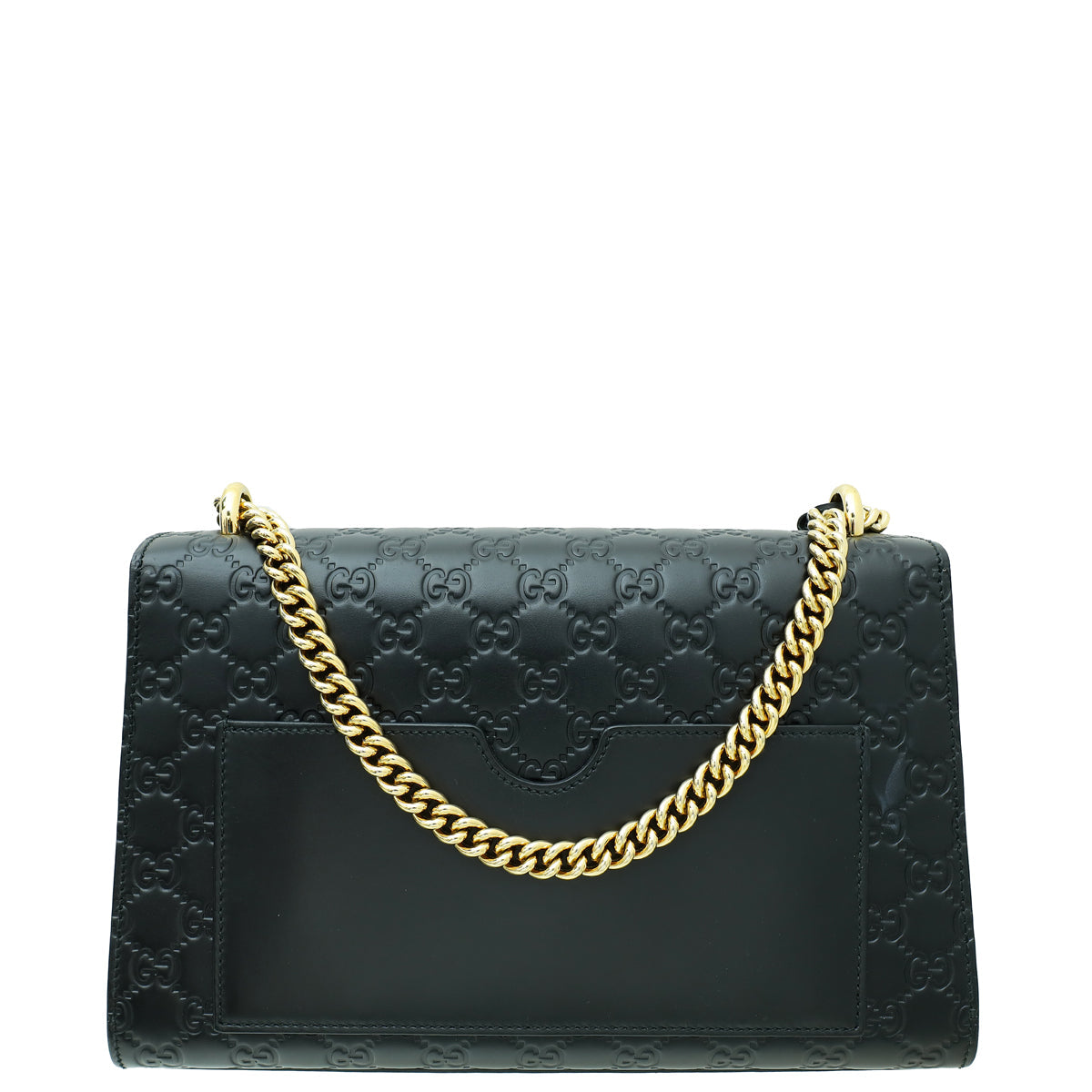 Gucci Black GG Guccissima Padlock Medium Shoulder Bag