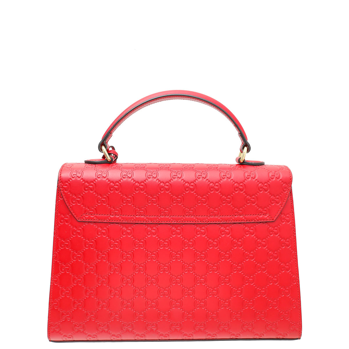 Gucci Red GG Guccissima Padlock Medium Top Handle Bag