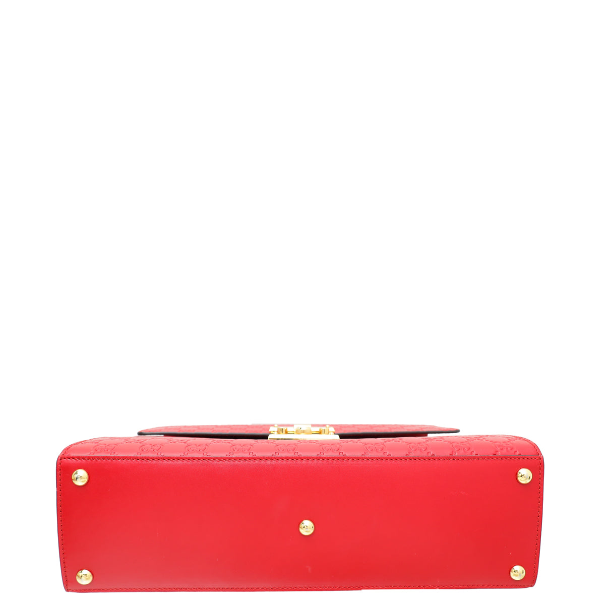 Gucci Red GG Guccissima Padlock Medium Top Handle Bag