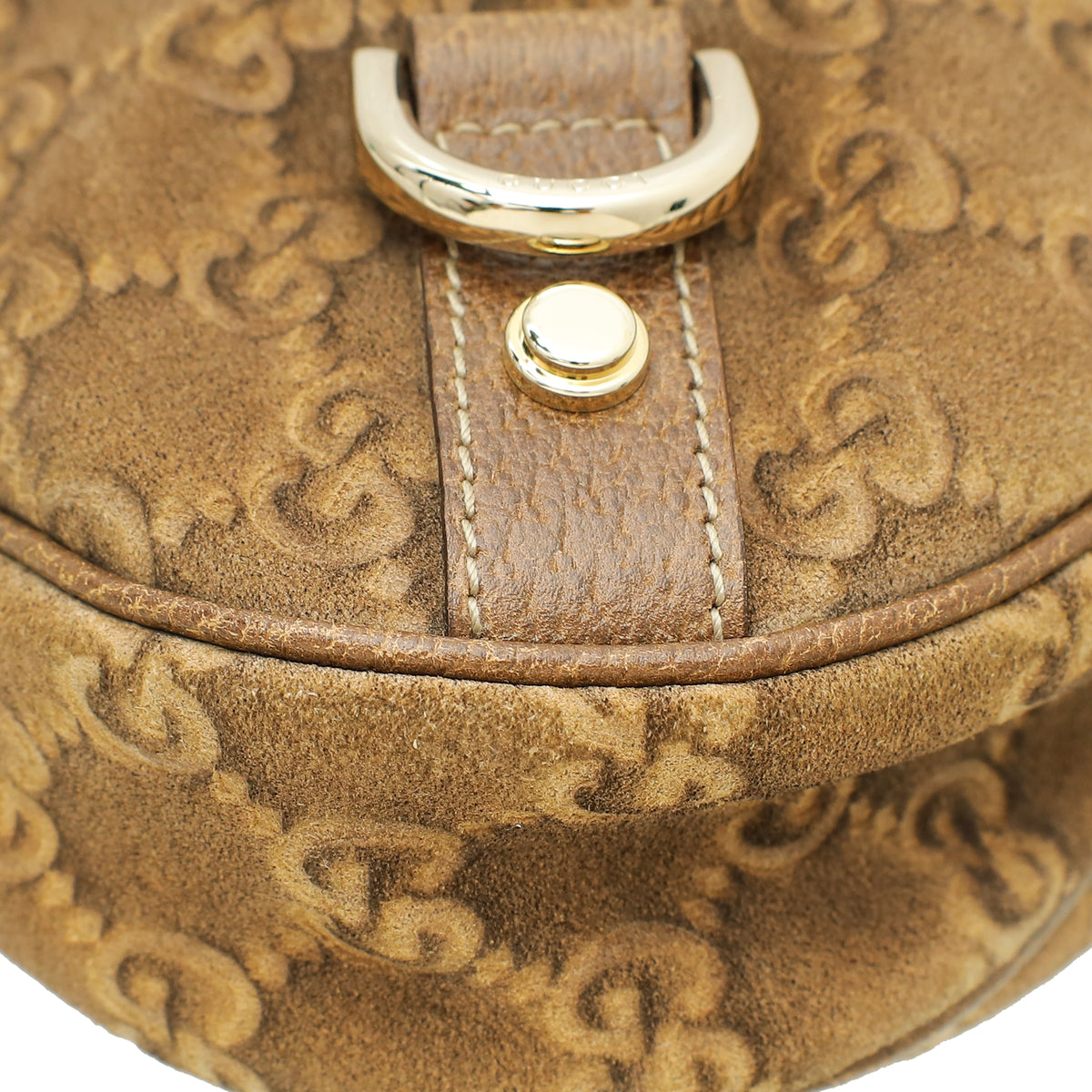 Gucci Brown Suede Guccissima Abbey D Ring Hobo Medium Bag