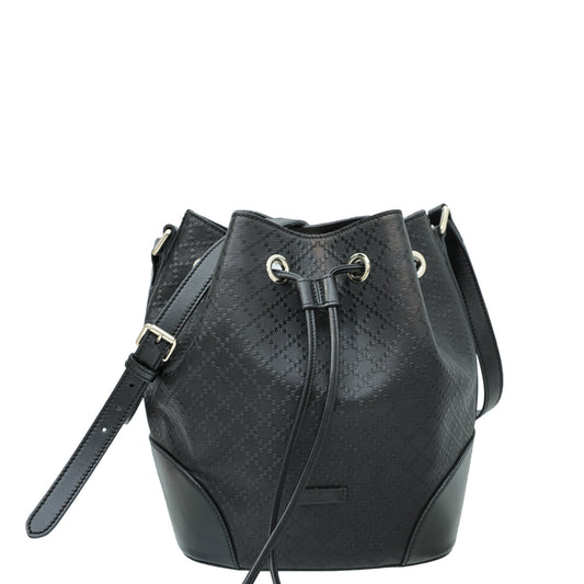 Gucci Black Bright Diamante Medium Bucket Bag