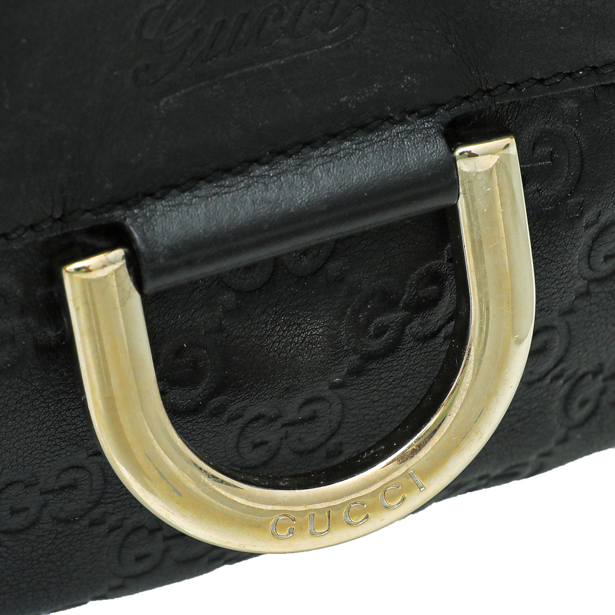 Gucci Black Guccissima D Ring Tote Bag