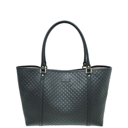 Gucci Black GG Microguccissima Joy Medium Tote Bag