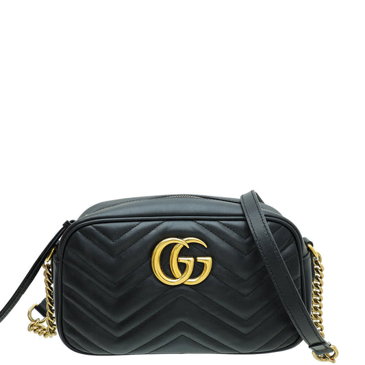 Gucci Black GG Marmont Camera Small Shoulder Bag