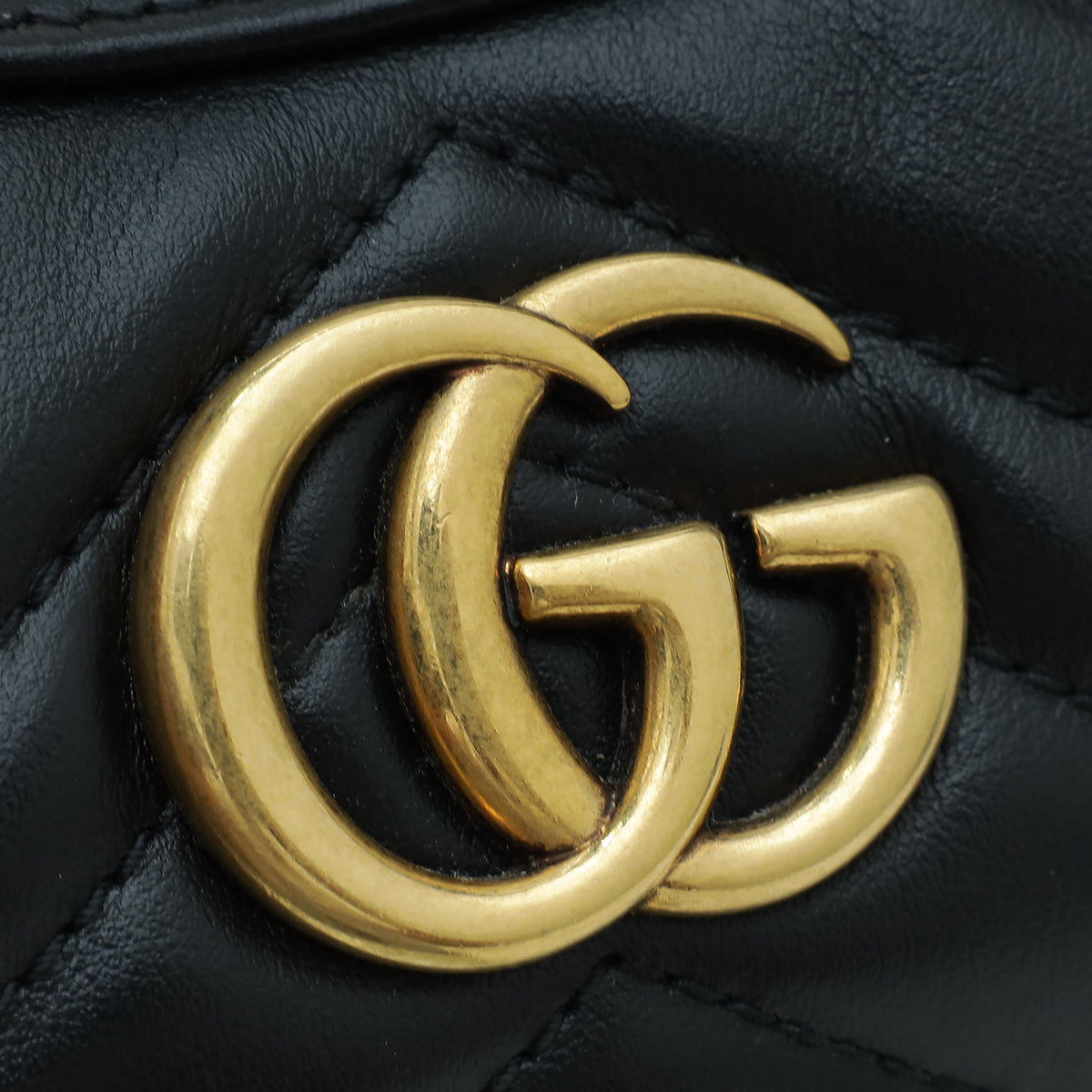 Gucci Black GG Marmont Mini Half-Moon Shaped Bag