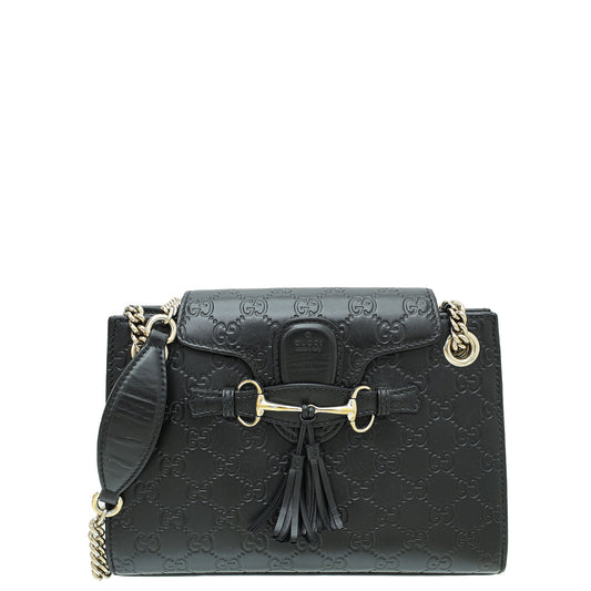 Gucci Black GG Guccissima Emily Small Bag