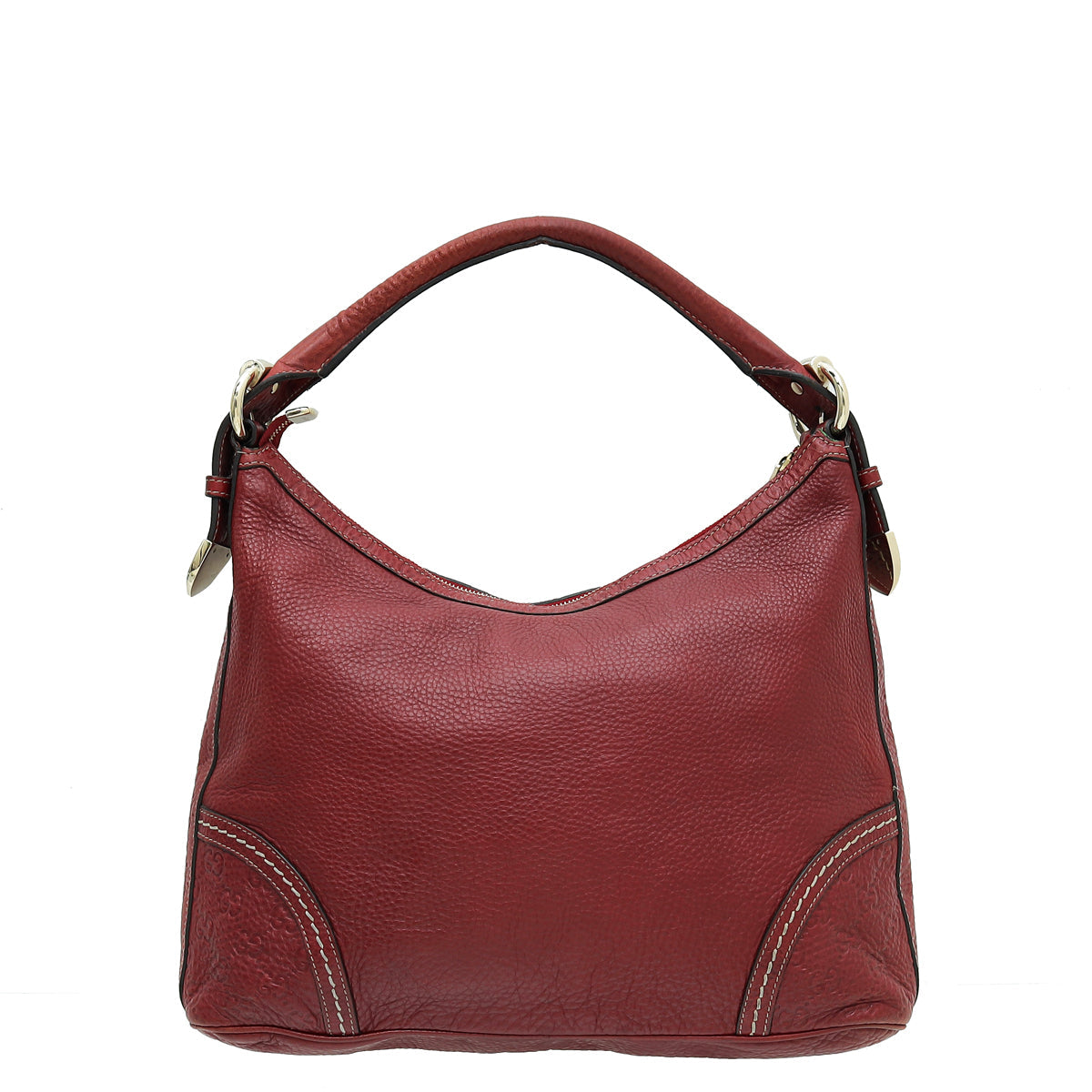 Gucci Red Guccissima Trim Signoria Hobo Medium Bag