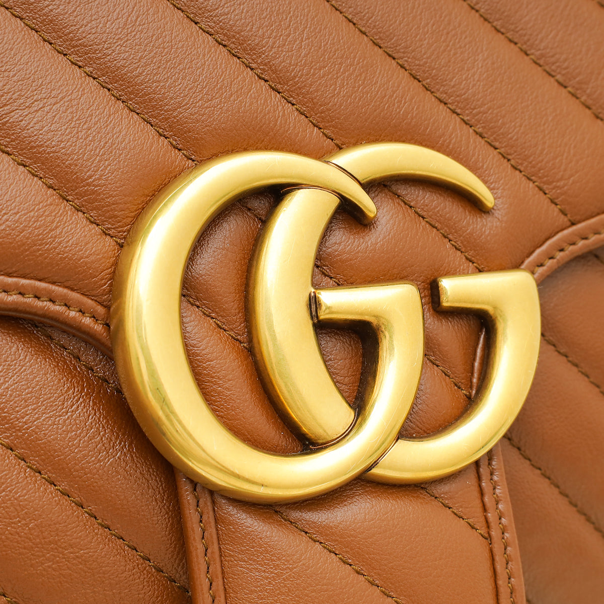 Gucci Brown GG Marmont Medium Diagonal Shoulder Bag