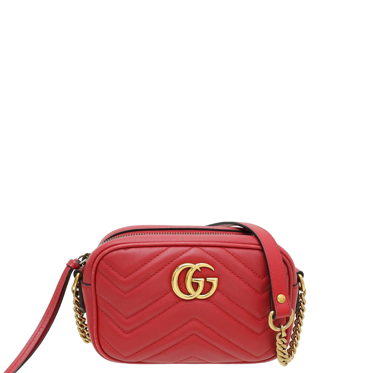 Gucci Red GG Marmont Camera Mini Bag