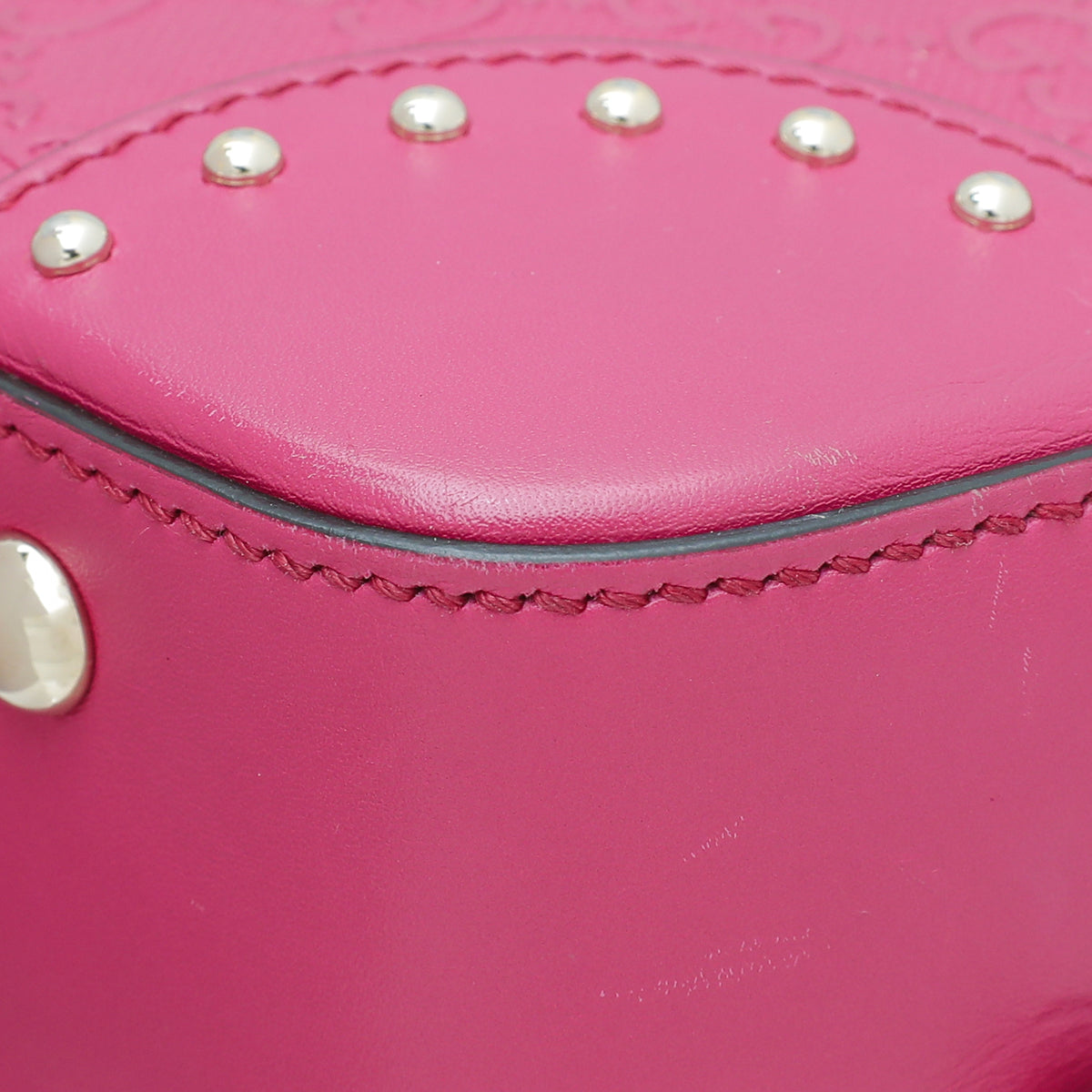 Gucci Fuchsia GG Bright Diamant Textured Top Handle Bag