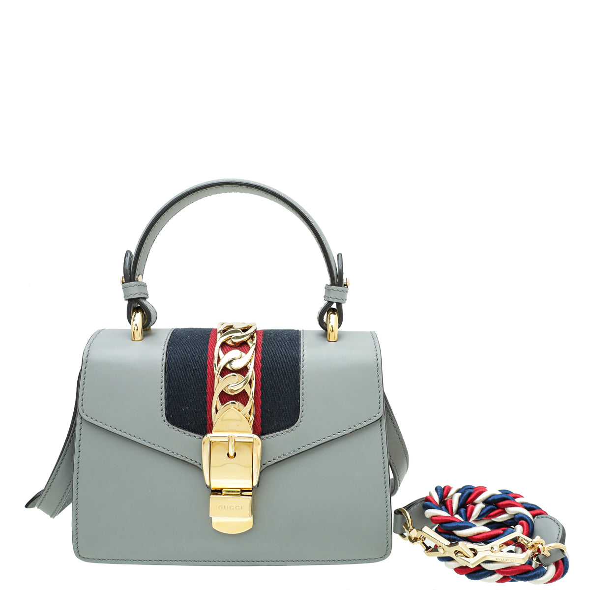 Gucci Grey Sylvie Top Handle Mini Bag