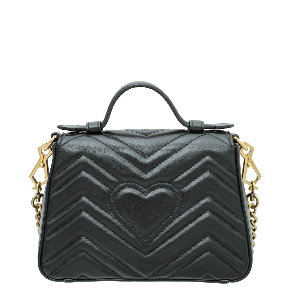 Gucci Black GG Marmont Top Handle Mini Bag