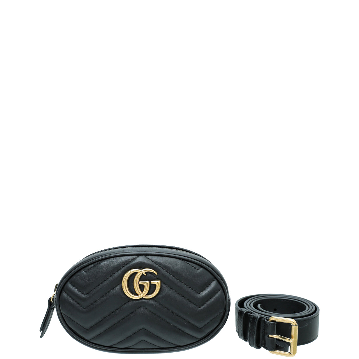 Gucci Black GG Marmont Mini Belt Bag