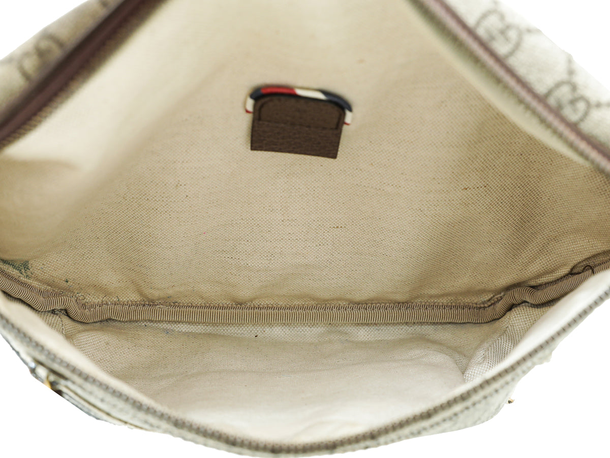 Gucci Ebony Multicolor GG Supreme Courier Belt Bag