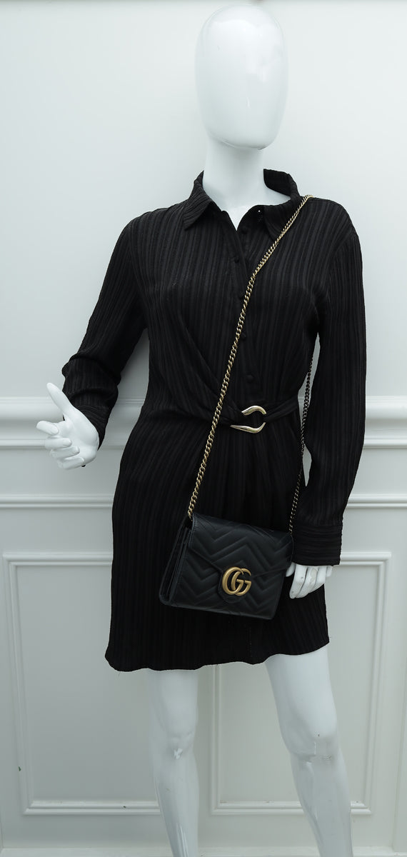 Gucci Black GG Marmont Mini Shoulder Bag