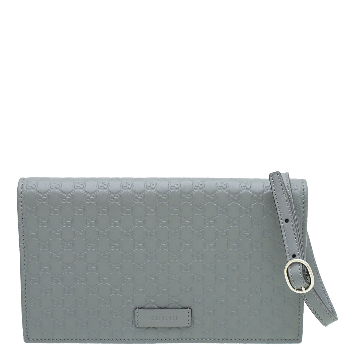 Gucci Grey Microguccissima Wallet On Strap