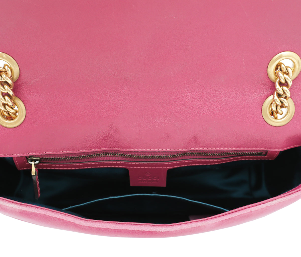 Gucci Pink GG Velvet Marmont Blind For Love Medium Bag