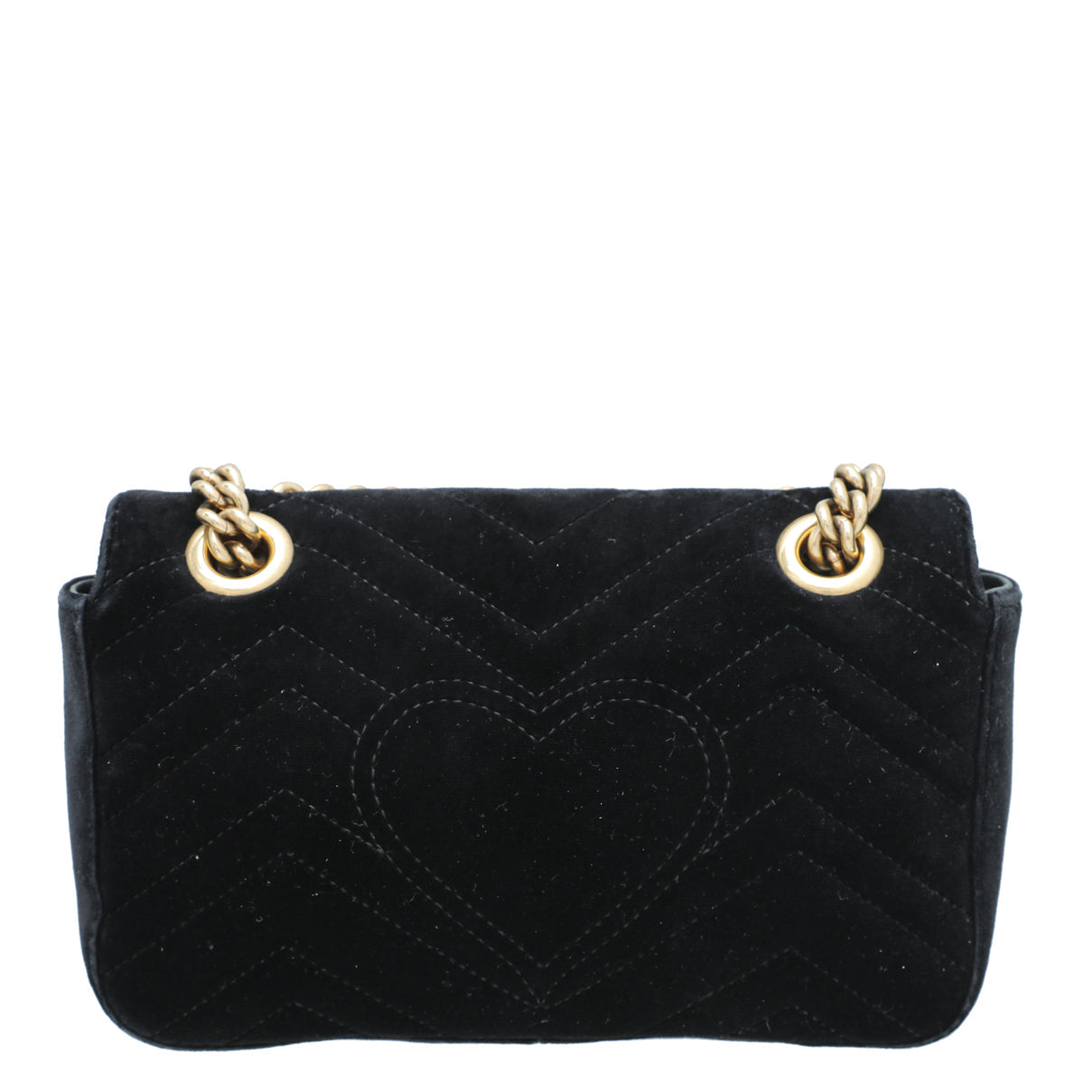 Gucci Black Velvet GG Marmont Mini Bag