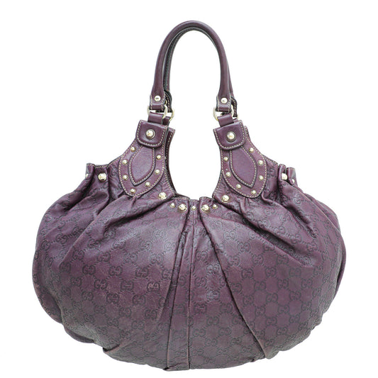 Gucci Violet GG Guccissima Studded Pelham Bag