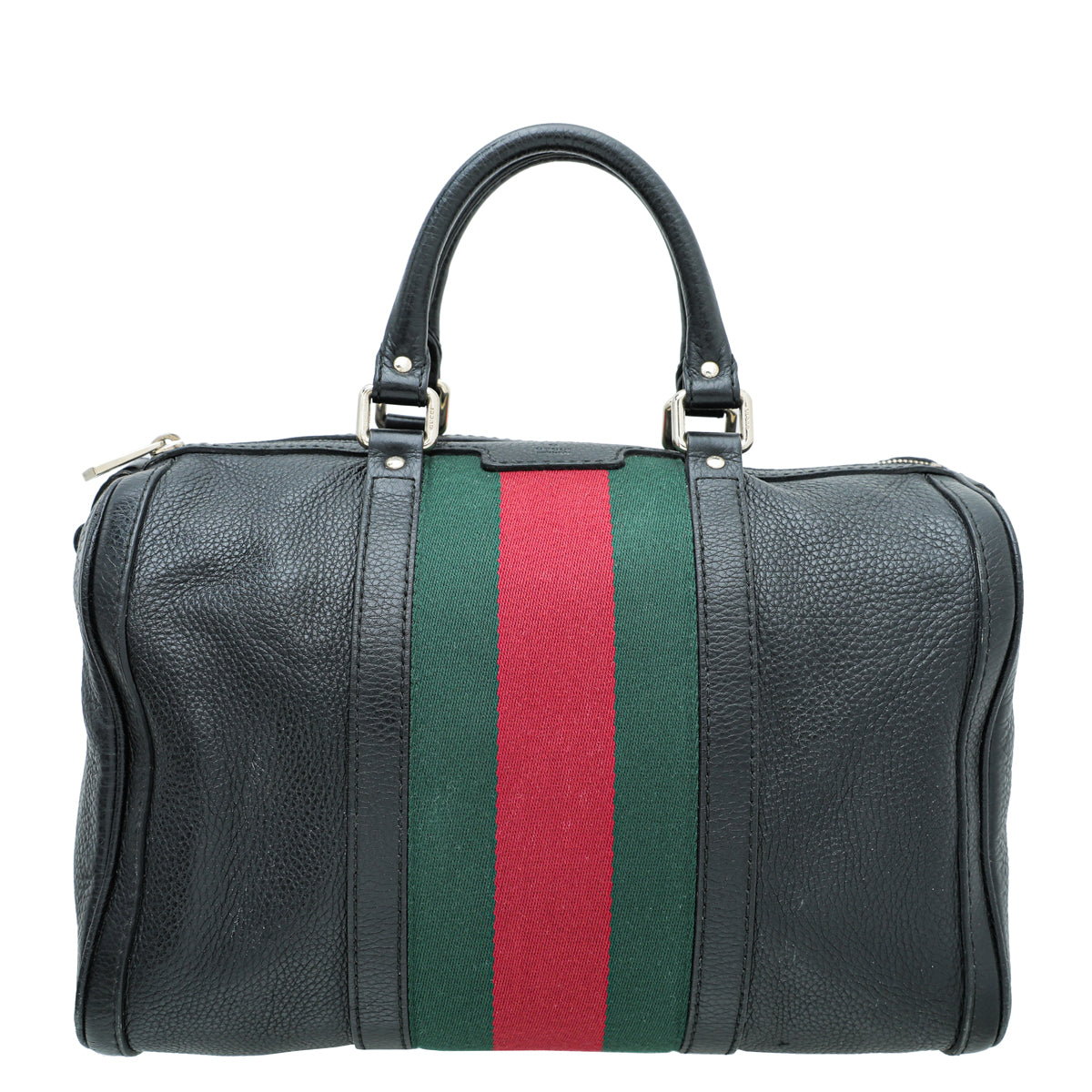 Gucci Black Web Boston Bag