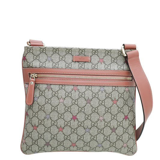 Gucci Bicolor GG Star Flat Messenger Bag