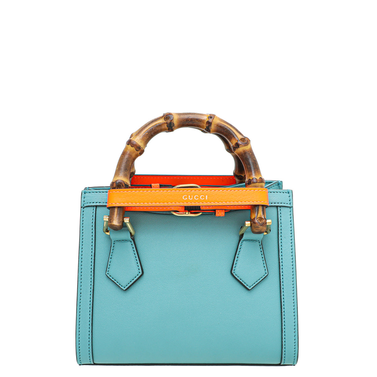 Gucci Light Teal Blue Diana Mini Tote Bag