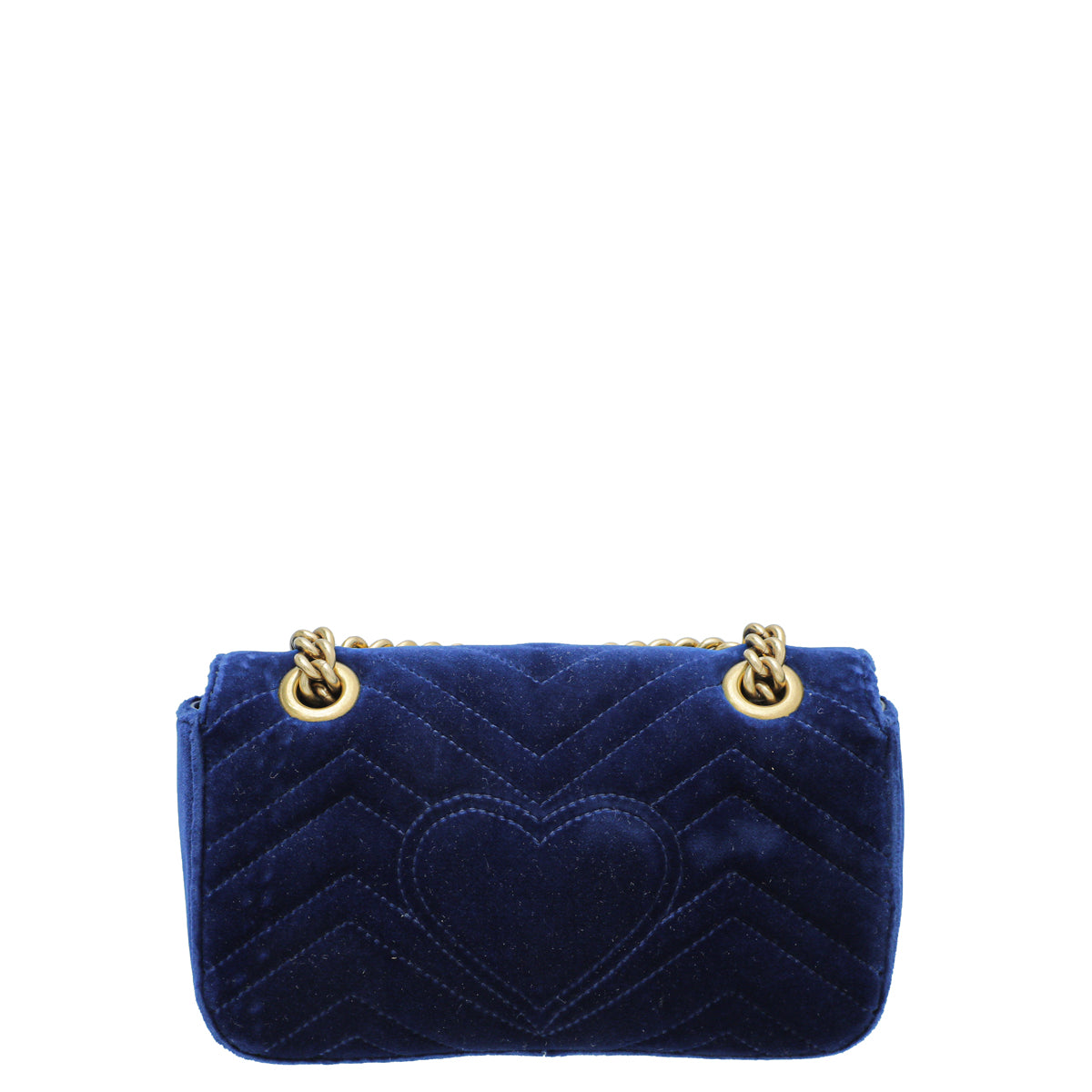 Gucci Blue GG Velvet Marmont Mini Shoulder Bag