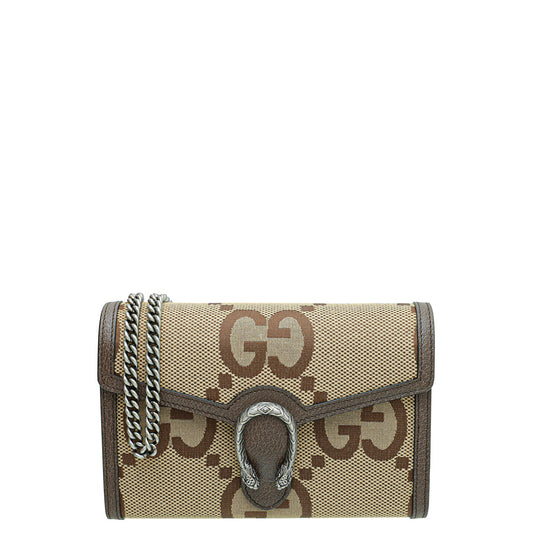 Gucci Bicolor Jumbo GG Dionysus Chain Wallet