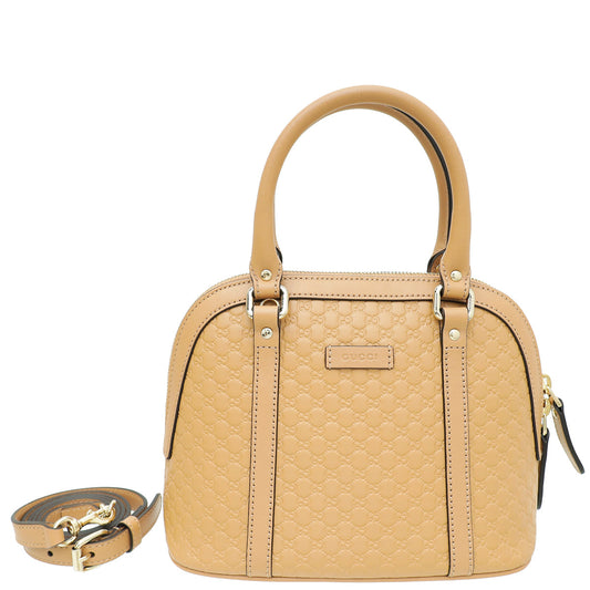 Gucci Beige GG Microguccissima Dome Satchel Mini Bag