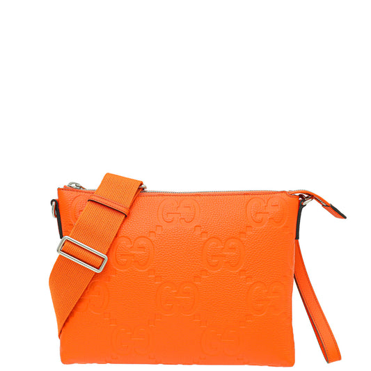 Gucci Orange Jumbo GG Messenger Medium Bag