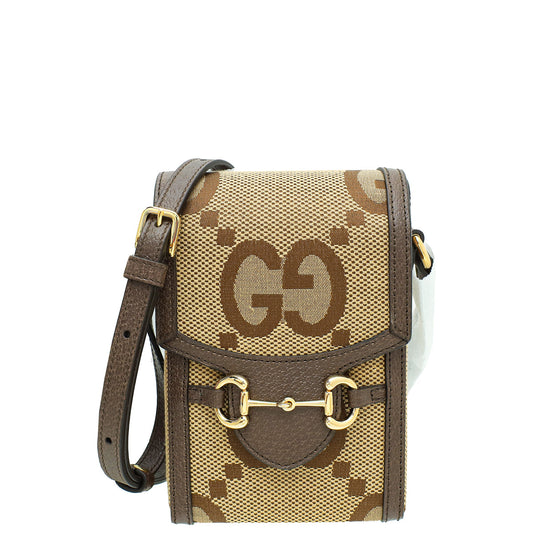 Gucci Bicolor Jumbo GG Horsebit 1955 Mini Rectangular Bag