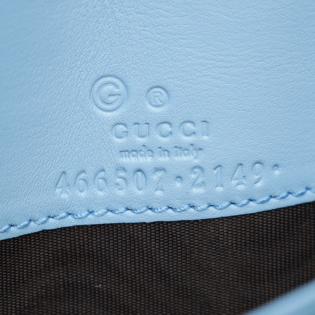 Gucci Light Blue GG Microguccissima Strap Wallet